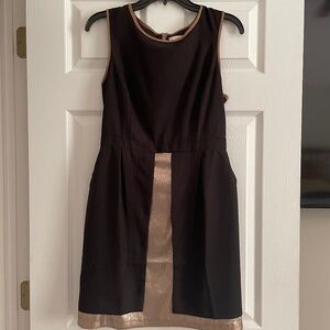 Esley Black Beige Colorblock Sheath Dress Medium Sleeveless Work Office Career